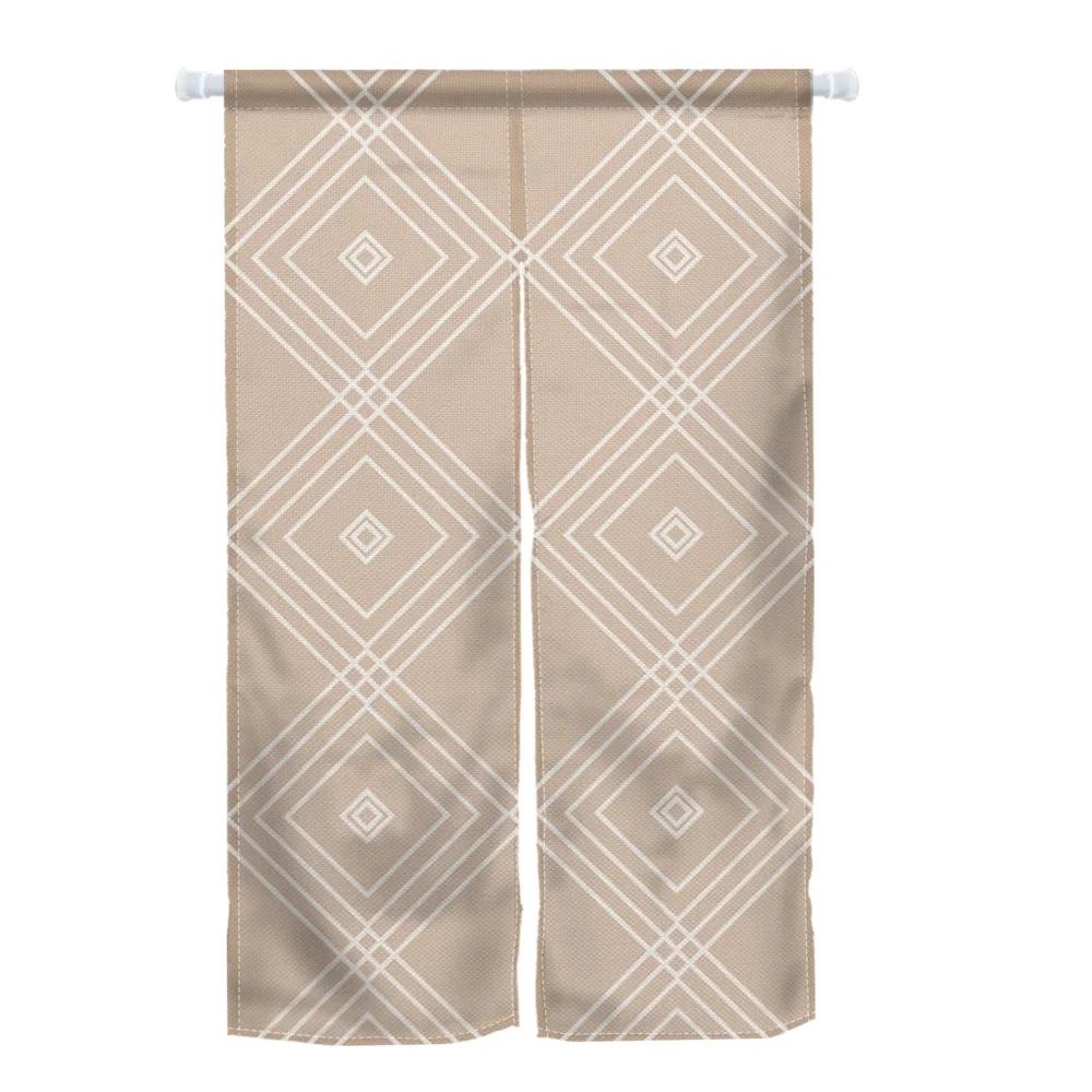Geometric Japanese Door Curtain Kanagawa Waves Stripes Noren Modern Partition Kitchen Doorway Restaurant Decor Half-curtains