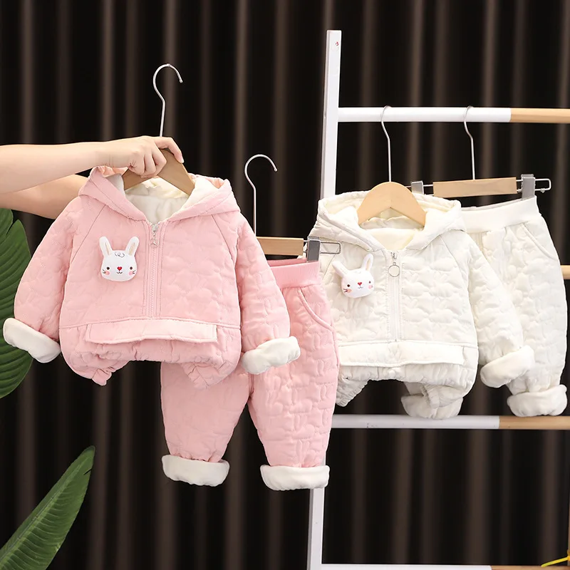 

Girls Autumn Winter Fashion and Leisure Suit Clothing Children Cartoon Print Comfortable and Keep Warm Long Sleeved Clothing