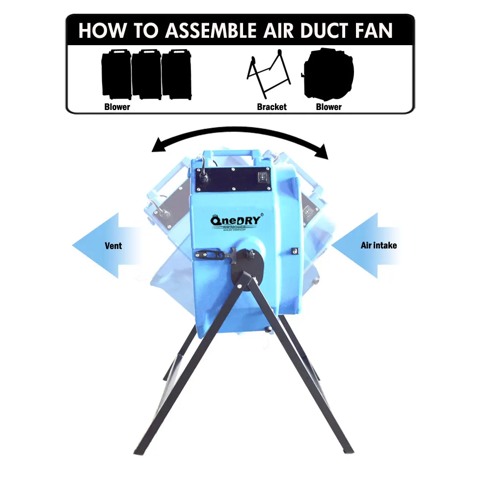 Ventilatore assiale impilabile di alta qualità dell'essiccatore del tappeto del pavimento del motore pro dell'aria per il ripristino dei danni causati dall'acqua