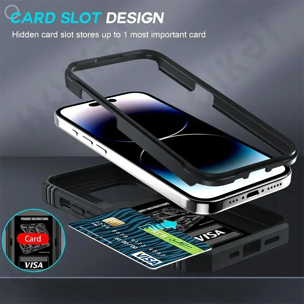 Case For iPhone 17 16 15 14 13 12 11 Pro XS Max Plus Camera Slide Military Grade Armor Protection 360 Degree Rotate Armor Cover