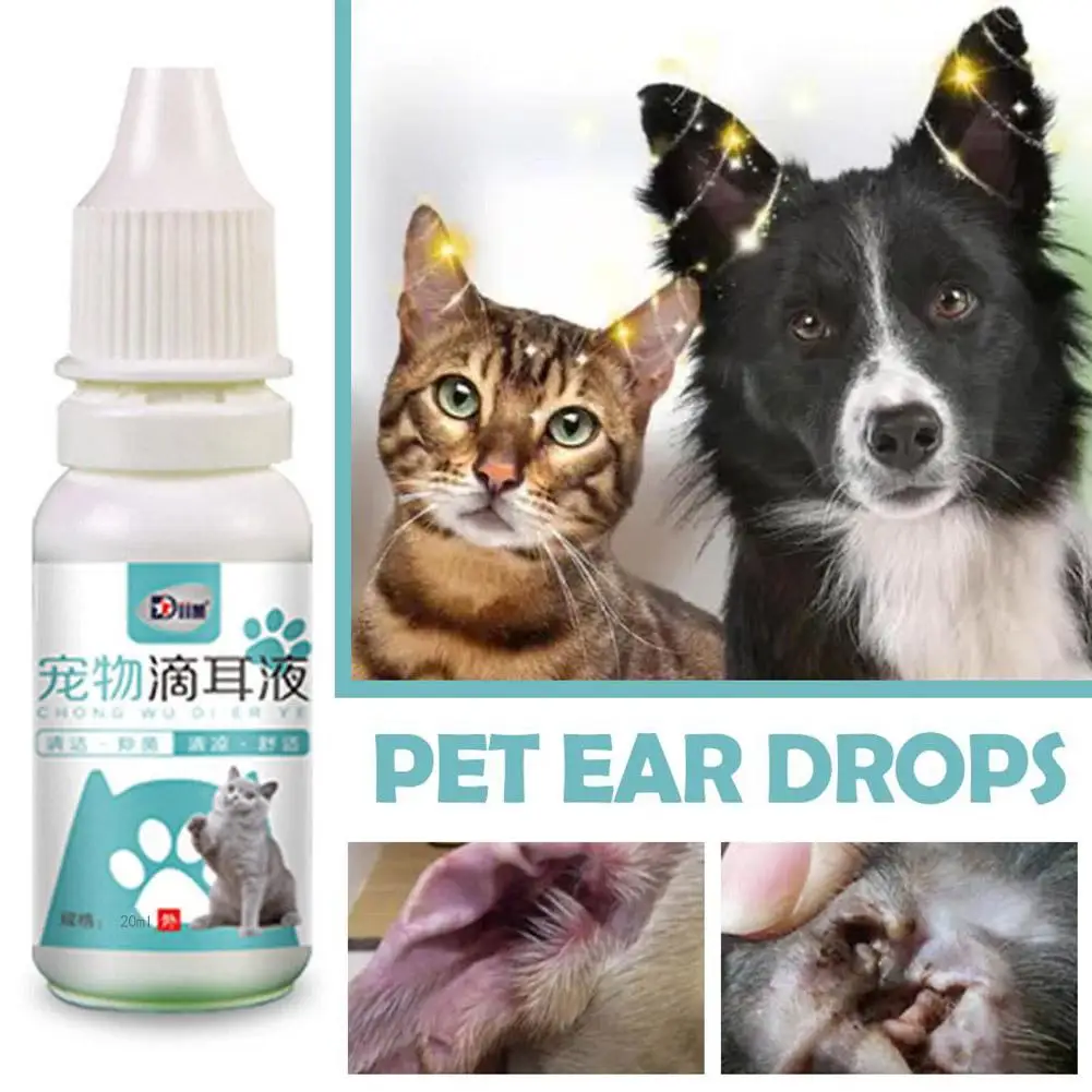 NEW High-end Cat Dog Ear Cleaner Yeast Mites Infectiones Drops Control Prevent Ear Dog Soothing Odor Removal Itching Deodor O5C6