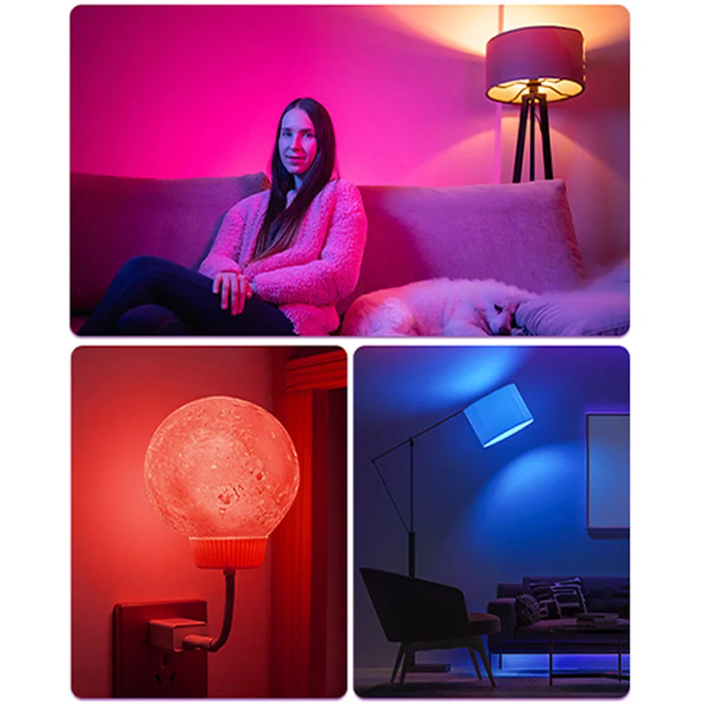 Lampe frontale magnétique à LED, couleur fantôme, avec télécommande, minuterie de gradation, atmosphère de sommeil, veilleuse E26 convaincue