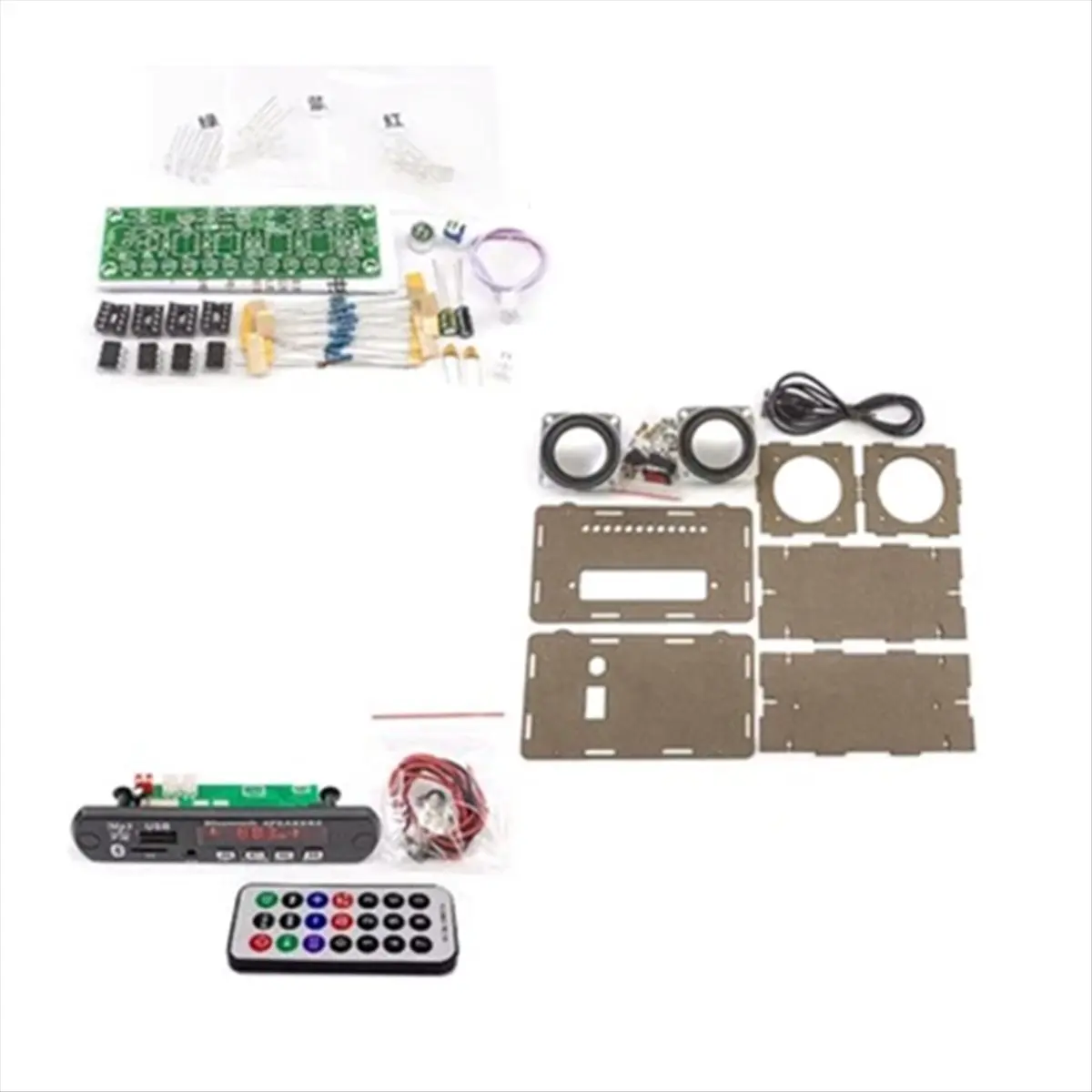 AB53 DIY Bluetooth Speaker Kit with FM Radio DIY Soldering Project Practice Solder Assembly DIY Electronic Kit 2x3W Speaker A