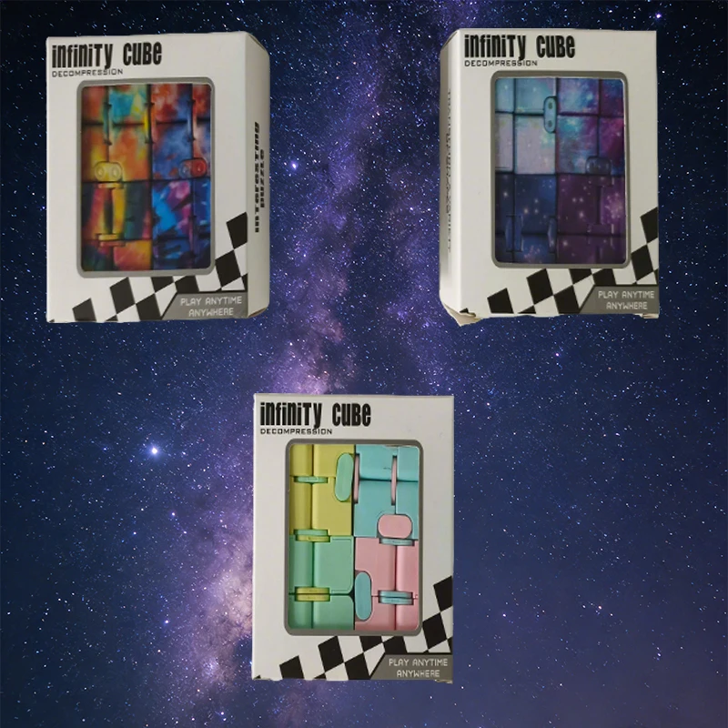 

Colorful Infinite Versatile Christmas Fidget Cube Colorful Starry Sky Cube and Fidget Handle Toy Set