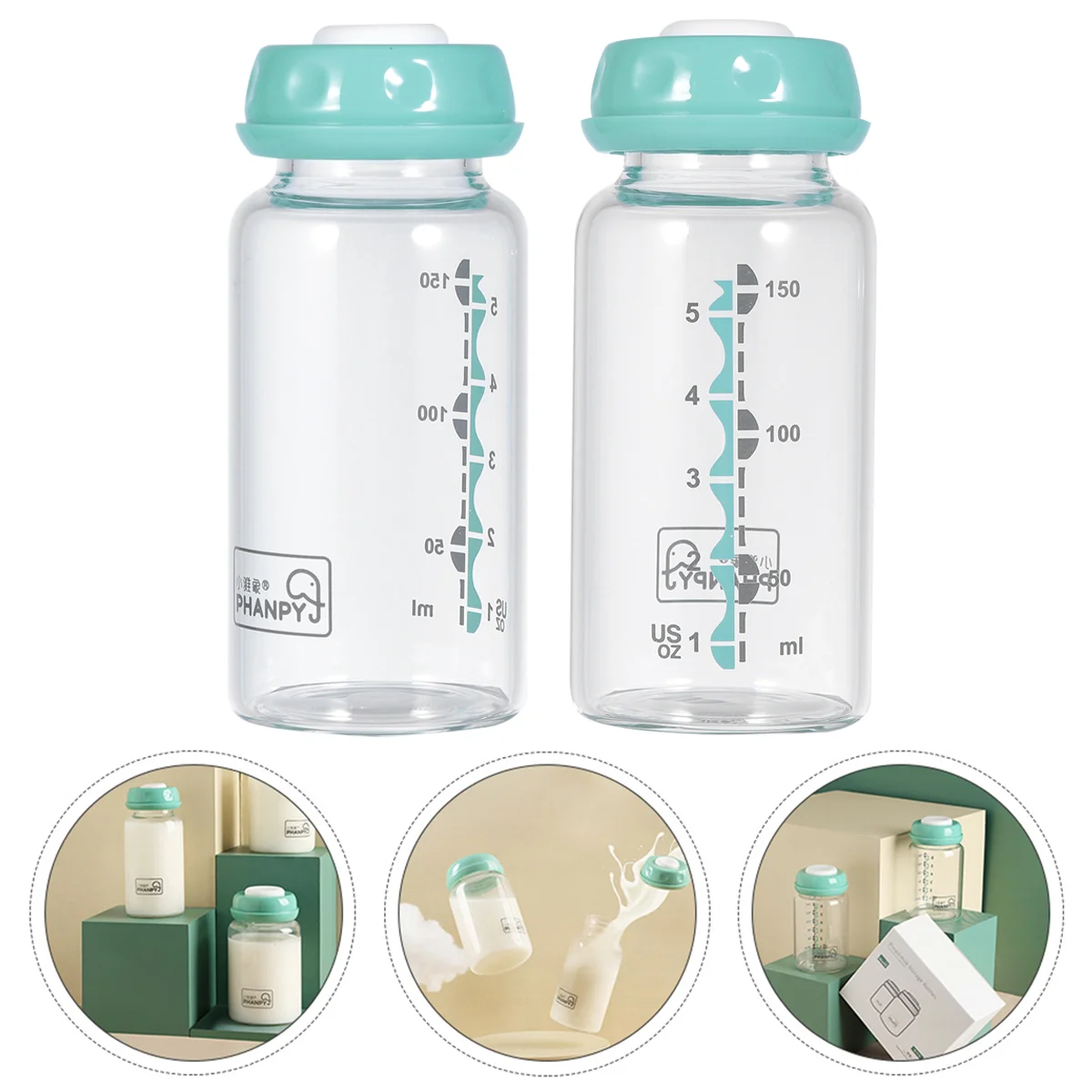 2 Pcs Baby Bottles Breast Milk Preservation Feeding Standard Wide Mouth Feeder