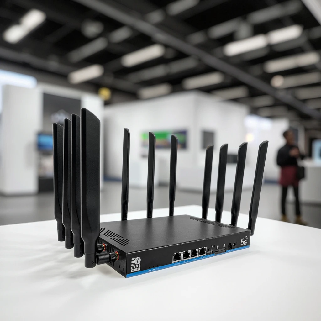 Tri-band 2.4G&5.8G&6G 19000Mbps New Home Office Indoor Outdoor 5G Router 1GB DDR4 WiFi7 2.5GB WAN+USB Port Dual Sim Card Slot