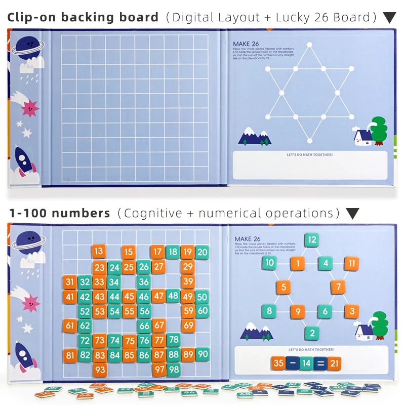 การฝึกปฏิบัติการคณิตศาสตร์ตั้งแต่ 1-100, การจดจำตัวเลขและการเปรียบเทียบขนาด, การฝึกคณิตศาสตร์การบวก, ลบ, คูณ และหาร, เกมบนโต๊ะแบบโต้ตอบสำหรับพ่อแม่และลูก, การฝึกคิดเชิงตรรกะสำหรับเด็กก่อนวัยเรียน, กระตุ้นความสามารถด้านคณิตศาสตร์ของเด็ก, การเรียนรู้การศึกษาและของเล่นเพื่อการศึกษา, ของขวัญวันเกิดและวันคริสต์มาสสำหรับเด็กชายและเด็กหญิง หมวดหมู่: ของเล่นวิทยาศาสตร์