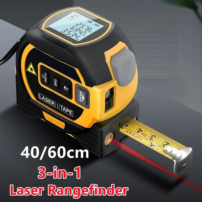 3 In 1 Laser Tape Measure Rangefinder Infrared High-precision Intelligent Electronic Ruler Cross Line Measuring Instrument Level