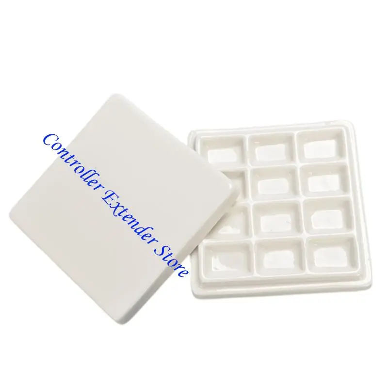

N84B 12 Grids Watercolor Palette Ceramic Mixing Tray Art and Crafts Supplies