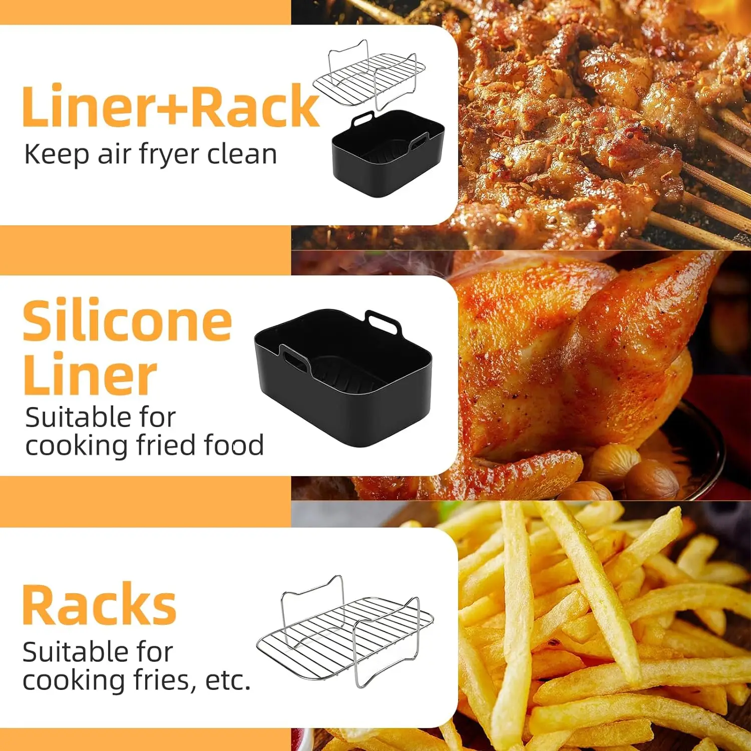 エアフライヤーアクセサリー、15個、Ninja Foodi AF300UK、AF400UK、およびその他の7.6L-9.5Lデュアルゾーンエアフライヤーに適しています。