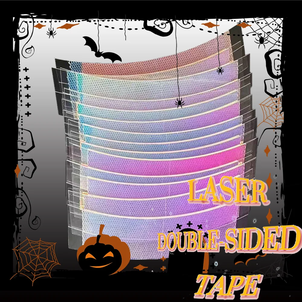 36 قطعة من شرائط الشريط على الوجهين المقاومة للماء لأغطية الرأس والدانتيل الأمامي وإكسسوارات أزياء الهالوين