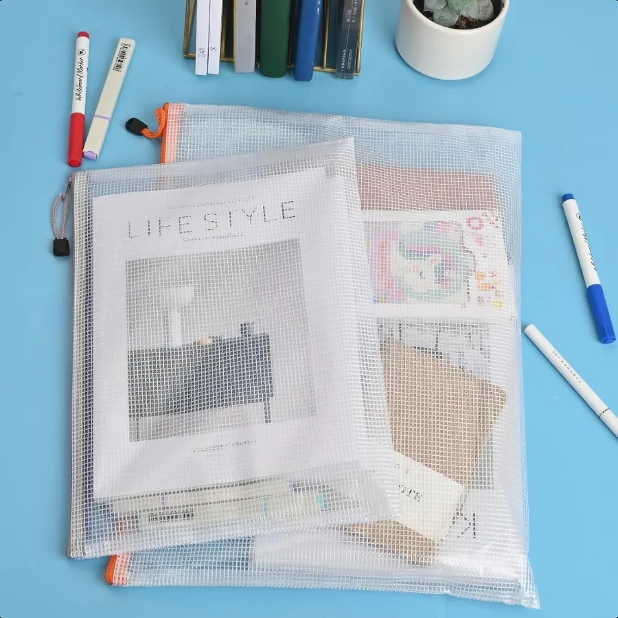 أكياس شبكية بسحاب، أكياس بسحاب، أكياس شبكية بسحاب لتنظيم أكياس التخزين للوازم المكتبية، ألغاز ولوحة ألعاب Sto