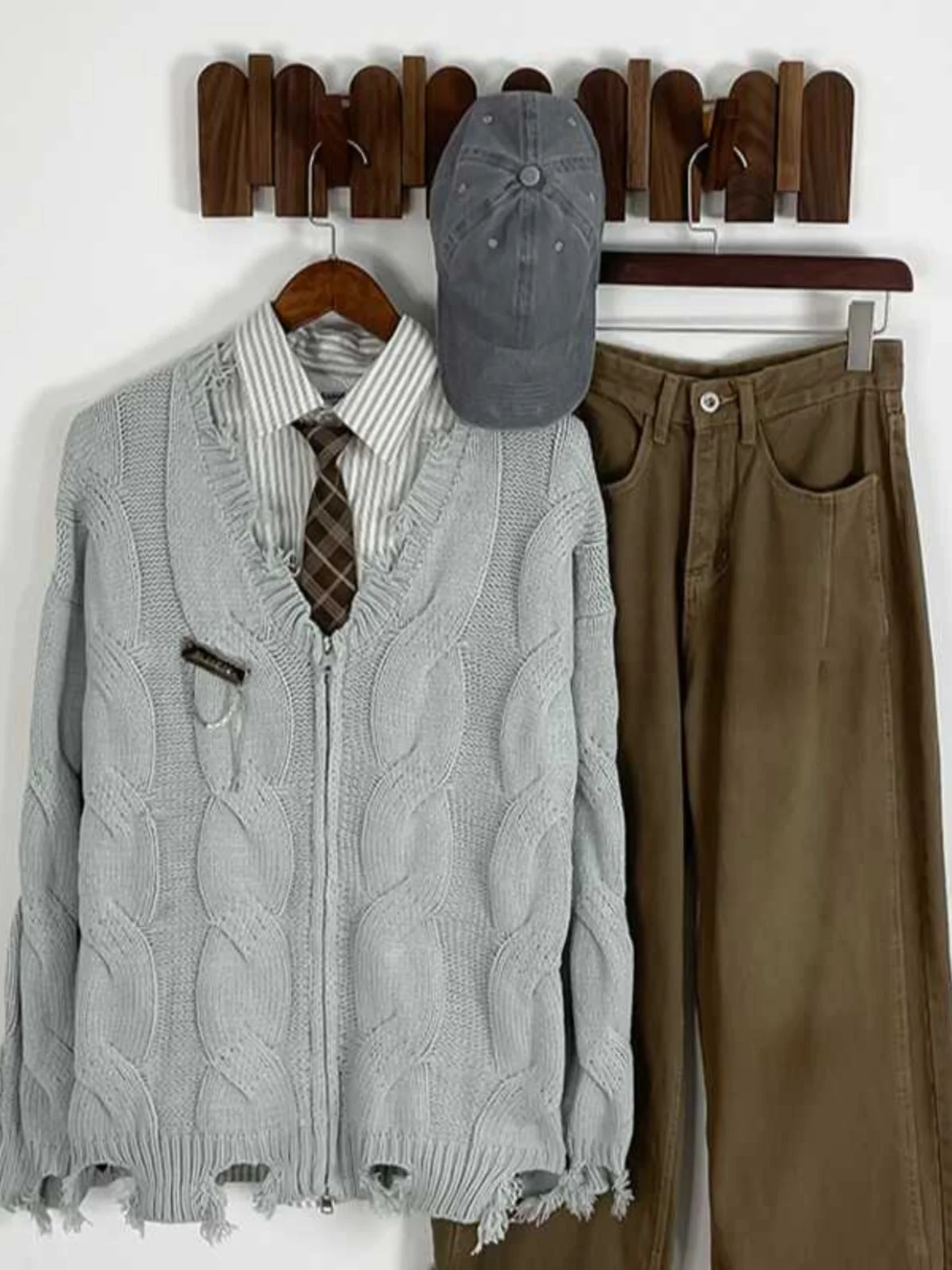 

Japanese College Sle High Street Color Blo V Ne Open Cardigan Sweater Men Women Couple Knittedwear Autumn Winter Coat