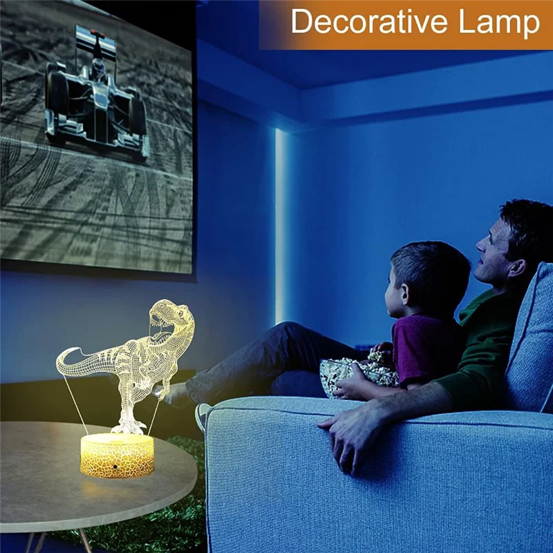 LICE-3D ไดโนเสาร์ Night Light LED ไดโนเสาร์ Light Domineering USB Desktop Night Light สีสัน USB ของขวัญ Light