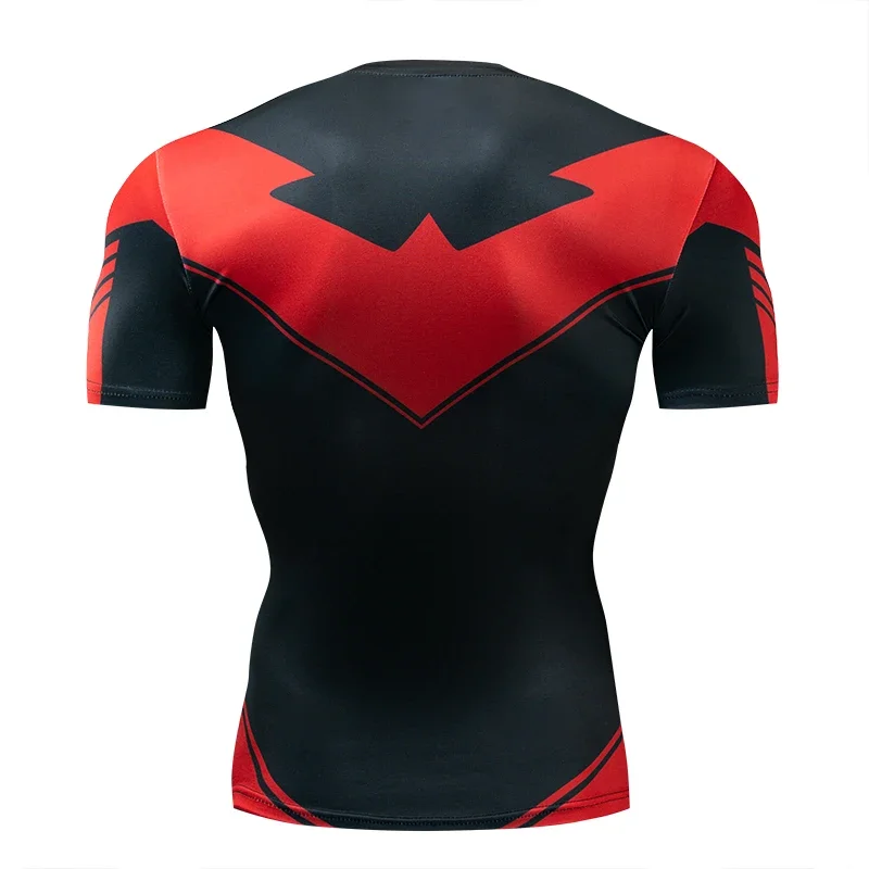 Red Nightwing Short Sleeve Compression Shirts Thanos 3D Printed T shirts Men 2022 Summer NEW Crossfit Top For Male Fitness Cloth