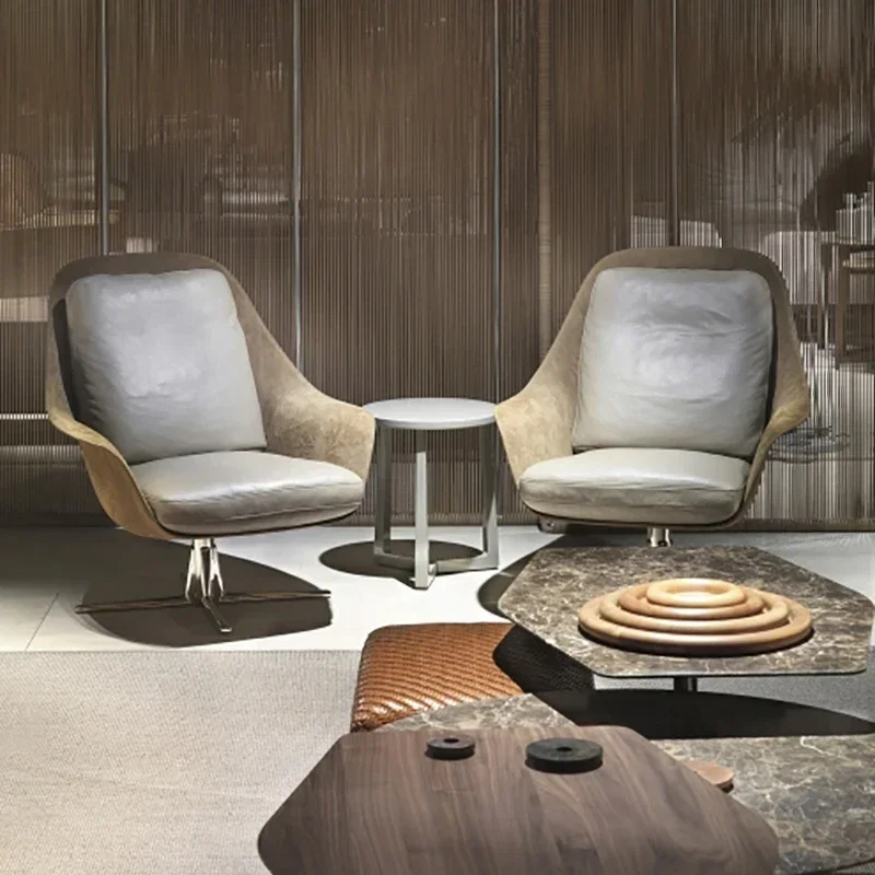 

Nordic designer single person sofa chair Italian minimalist creative leisure living room balcony lounge chair to discuss sofa.