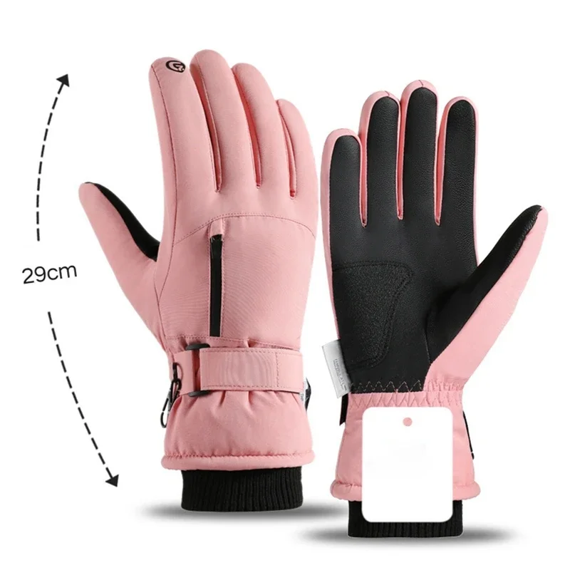 Water-Resistant Touch Screen Thickened  Skiing Gloves Cold-Proof Skidproof Wrist Lengthened Cycling Ski Gloves