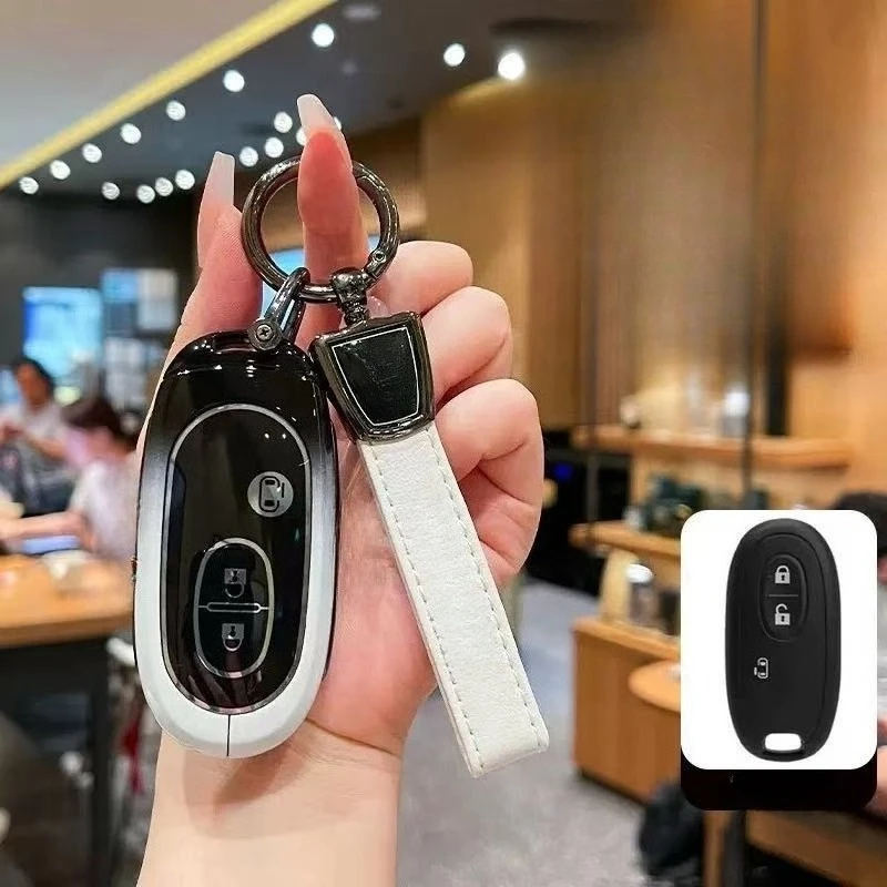 Zinc Alloy Car Key Case Cover Bag Chain Shell Protector Fob Holder for Suzuki Alto MA36S Hustler MH34 SX4 DA17W Accessories