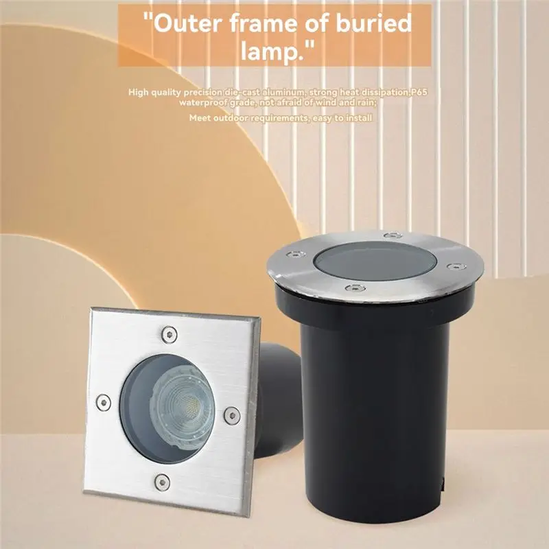 Carcasa Redonda para Bombilla GU10 NOCM, para Iluminación Exterior de Suelo, Carcasa para Lámpara Subterránea