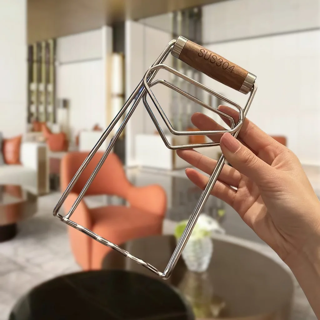 

Stainless Steel Wooden Handle Handle Plate Clamp Anti-scalding Clamp Bowl Casserole Steaming Clip Non-slip Bowl Clamp