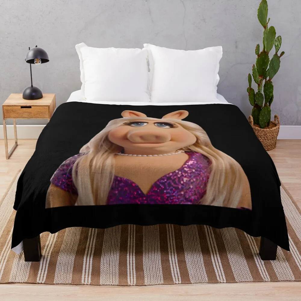 

Miss Piggy \t \t Throw Blanket Plaid on the sofa Decoratives Blankets Sofas Of Decoration Cute Plaid Blankets