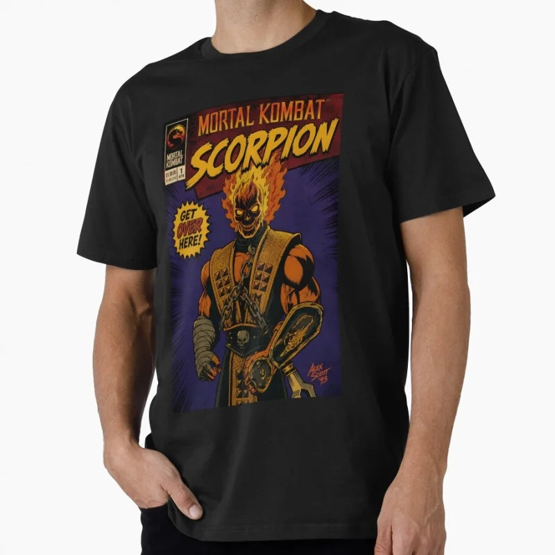 scorpion '93 comic 90's Arcade Game Mortal Kombat Gift T shirt Unisex Gamer Tee Fire Warrior Scorpion Graphic clothes S-6XL