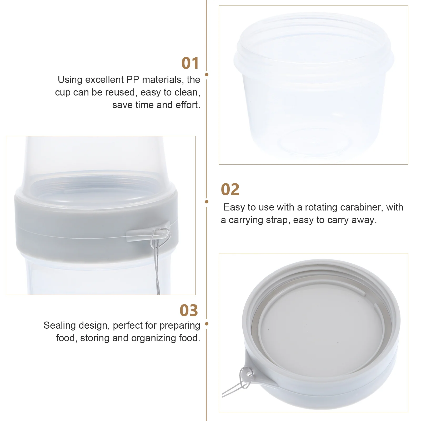 

Portable Freshness Cup Double Layer Sealed Food Container With Lanyard For Breakfast Cereal Fruit Storage Box Lunch