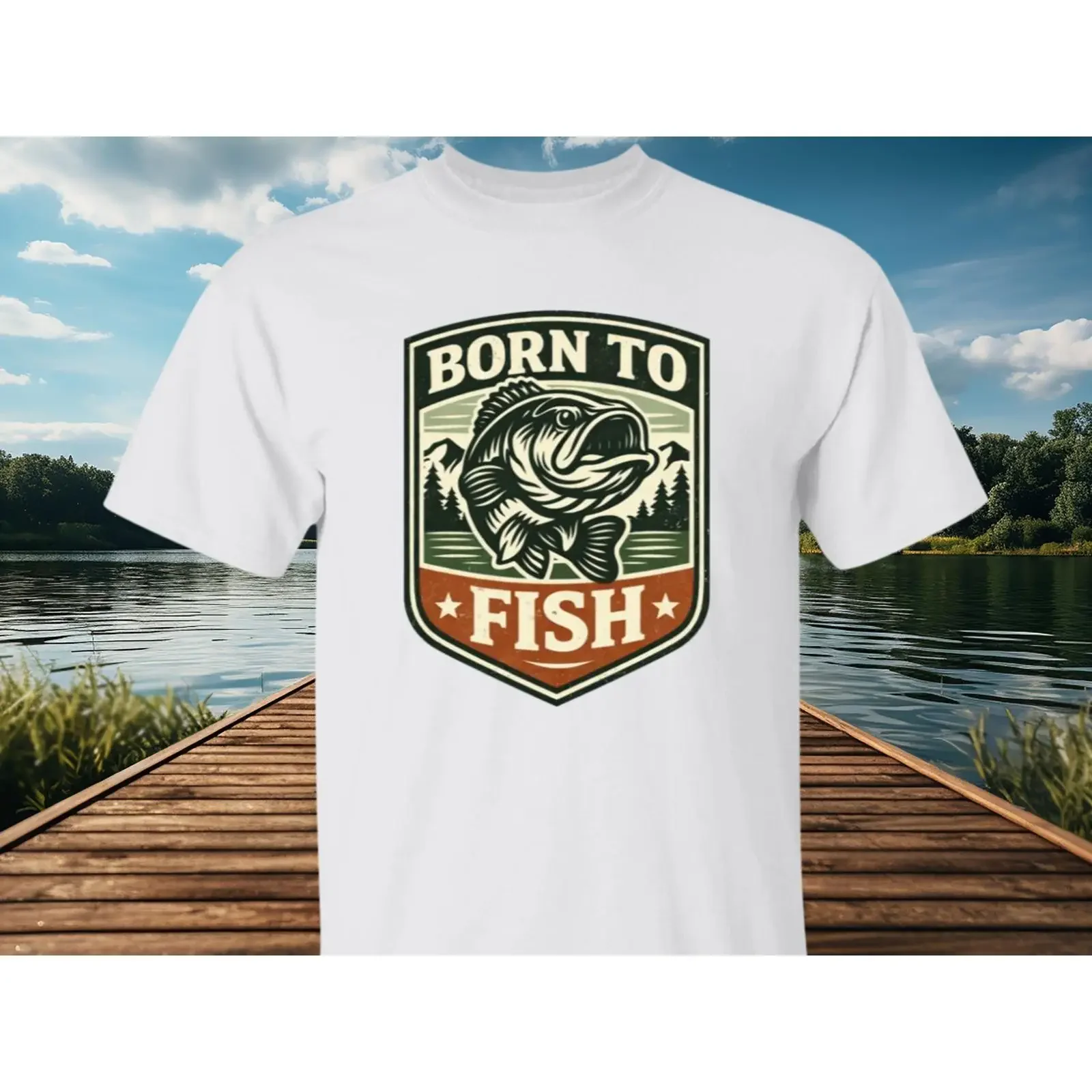 Funny Fishing T Shirt for Men Fisherman Idea Bass Angler Outdoor Apparel Dad  vintage Washed Breathable Soft Casual graphic