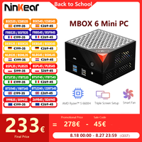 Ninkear MBOX 6 Mini PC Computer AMD Ryzen™ 5 6600H up to  4.5GHz 16GB DDR5 512GB SSD Triple Screen Display Windows 11 Pro