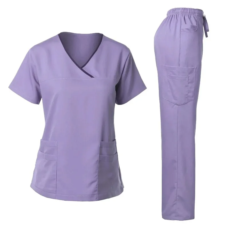 Uniformes médicos para mulheres, Conjuntos de esfrega, Tops e calças, Uniformes hospitalares, Roupas de enfermagem, Vestidos cirúrgicos, Dental