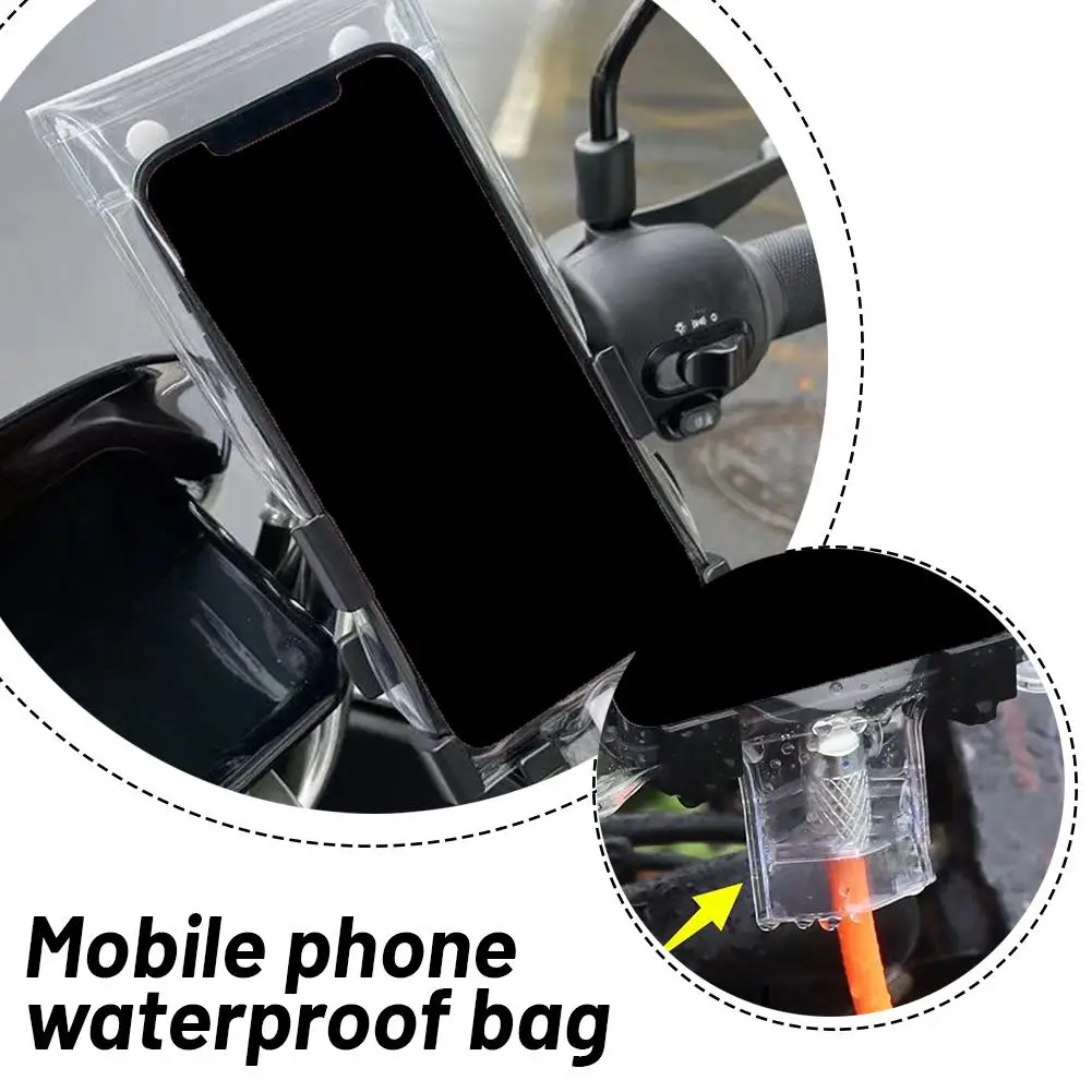 

Simple Style Transparent Thickened Mobile Phone Bag Suitable for Rider Waterproof Phone Touchable Screen Used for Charging H4Z6