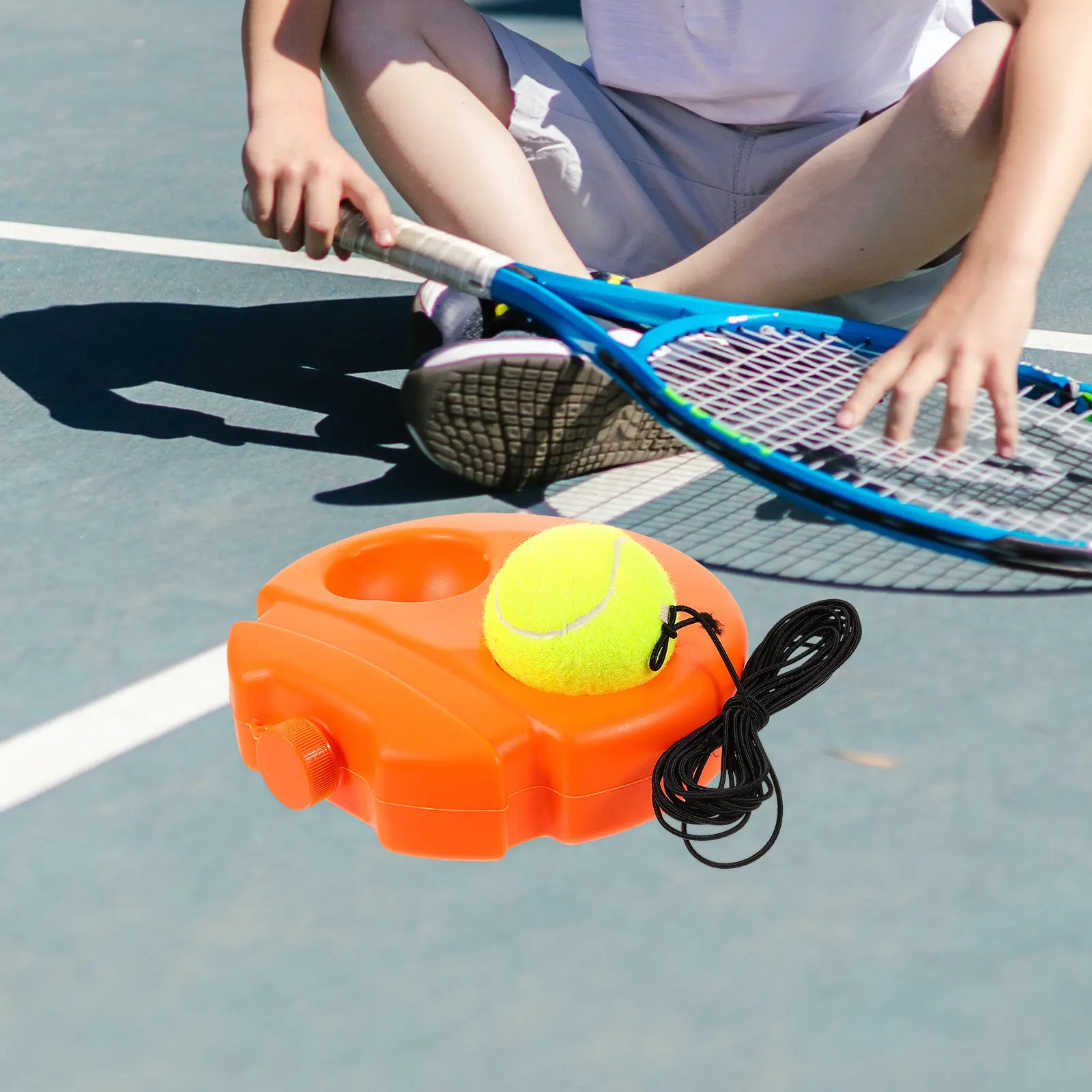 

1Set Tennis Training Base Durable Plastic Self Study Tool Tennis Trainer Kit for Reflex Coordination Indoor Outdoor Use