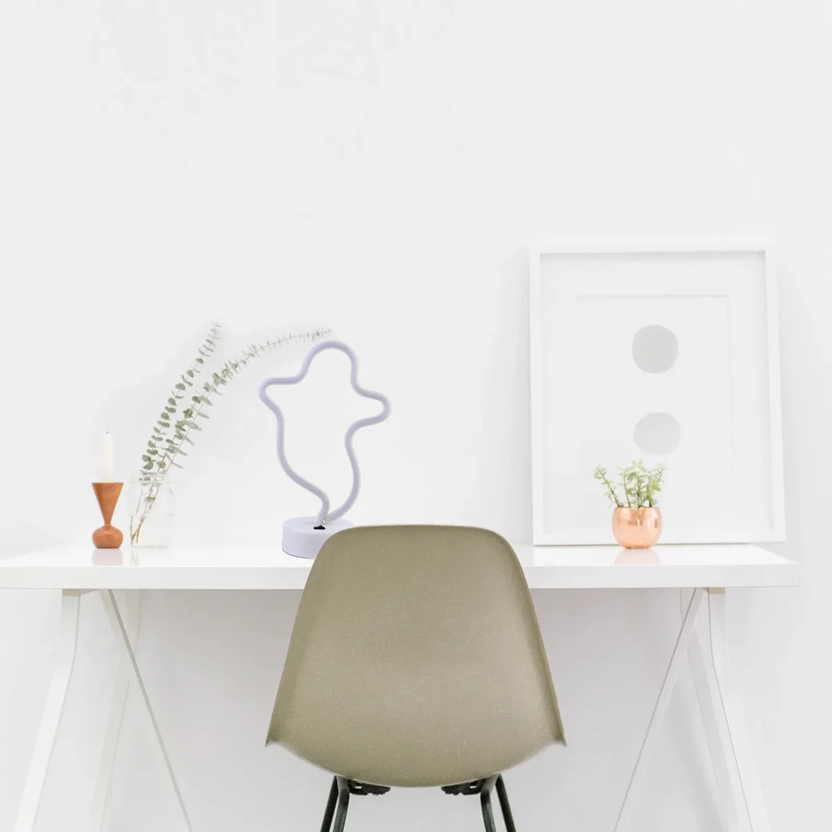 

1Pcs Creative Ghost Shape LED Neon Lamp Night Light Wall Art Decorative Light for Halloween Party Home Gift Neon Lamp