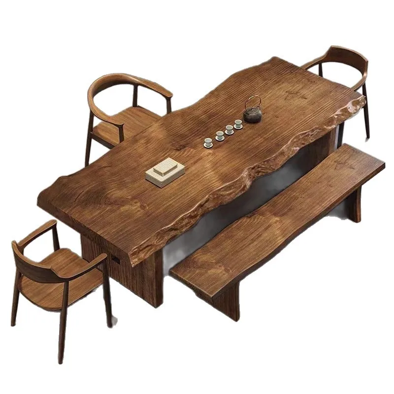 

Новый чайный столик из цельного дерева в китайском стиле. Офисный чайный столик для приема. Полный набор комбинированной гостиной.