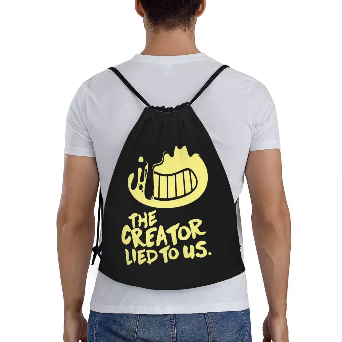 

Sudadera B-Bendy And The Ink Machine Рюкзаки Модные портативные сумки на шнурке Сумка для мелочей Сумки для книг для мужчин и женщин Школьные