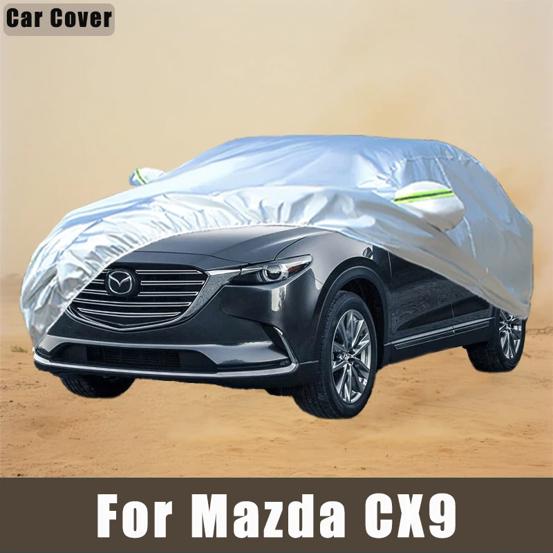 

Для Mazda CX9 наружная защита, полный автомобильный чехол, снежный чехол, солнцезащитный козырек, водонепроницаемый, пылезащитный, внешние автомобильные аксессуары