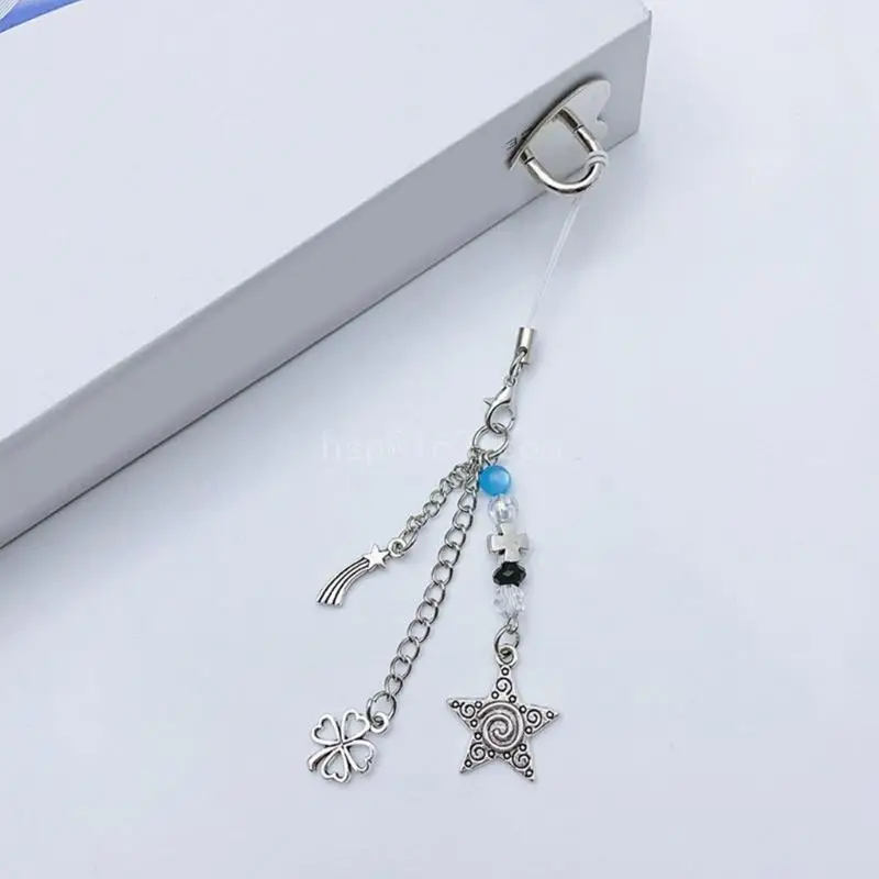 Star Cellphone Strap Handmade Beaded Phone Chain Handmade Detachable Phones Lanyard Pendant Keychains for Wallet Bags