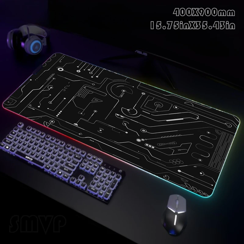 

Technology LED Gaming Mousepads Large Backlight Desk Mat 90x40cm Gamer Mousepad RGB Mouse Pad Luminous Mouse Mat