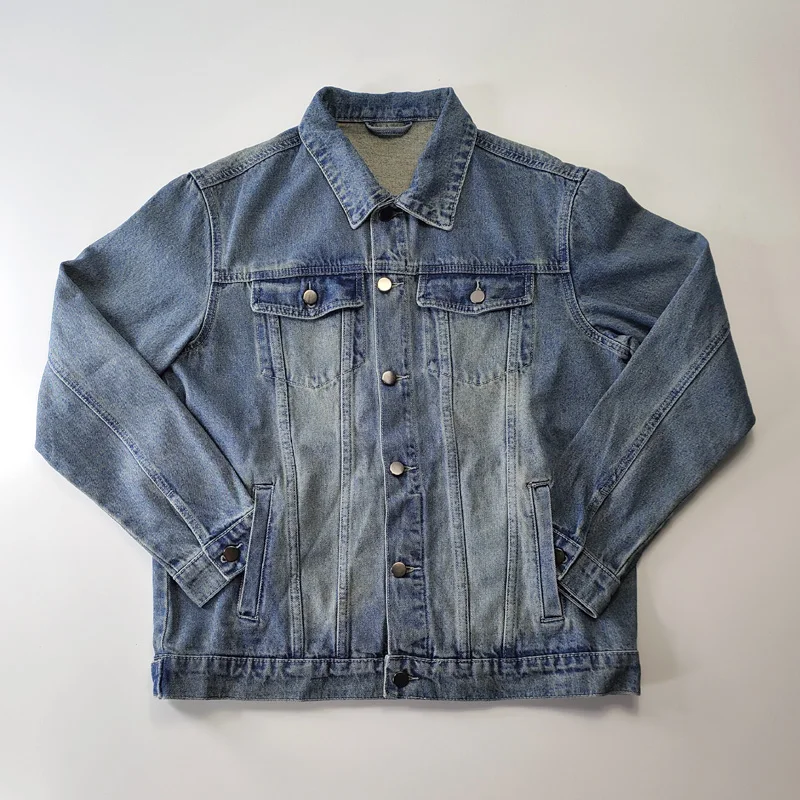 

Casual Simple Distressed Old Wash Denim Jackets for Men Spring Autumn Short Coats 24SS Y2k Youth Male Vintage Streetwear