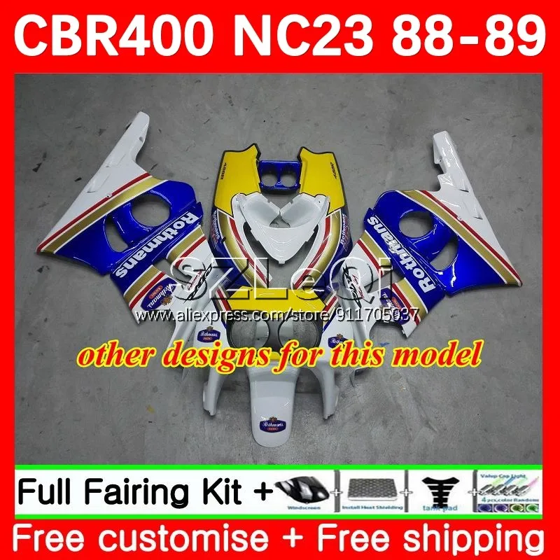 Body + Decals For HONDA CBR New red white 400RR 400CC 400 RR CC CBR400RR 88 89 61No.10 NC23 CBR-400 CBR400 RR 1988 1989 Fairings