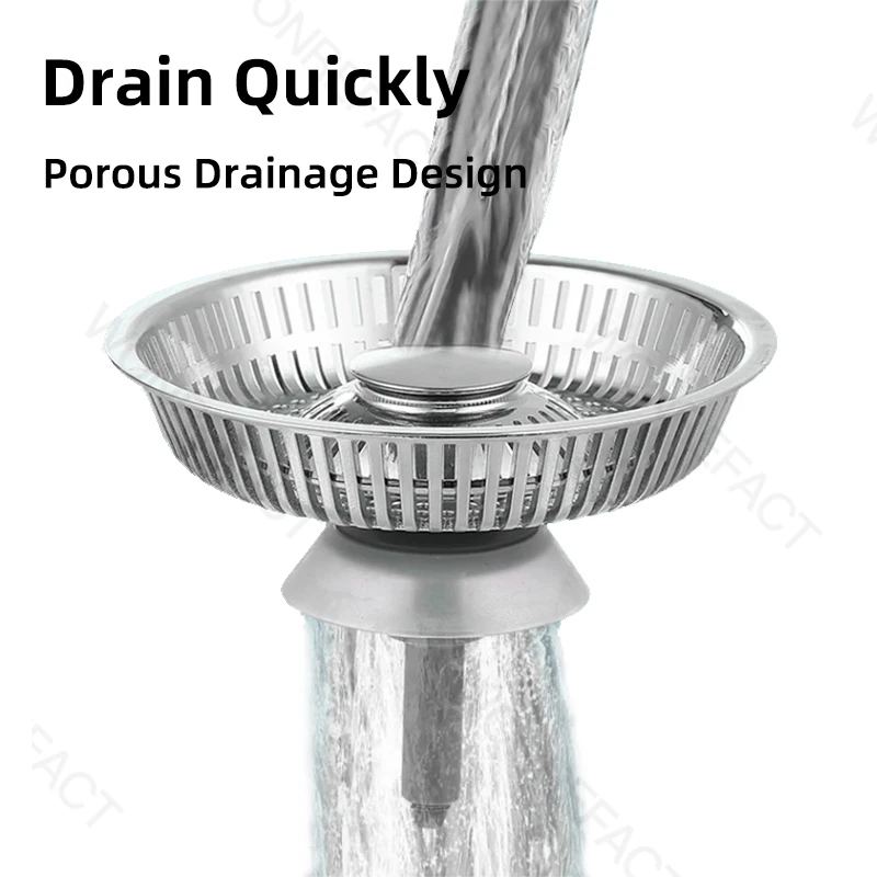 Сливной фильтр для кухонной раковины с медным отскоком, всплывающая пробка для раковины, корзина для улавливания еды, корзина против засорения