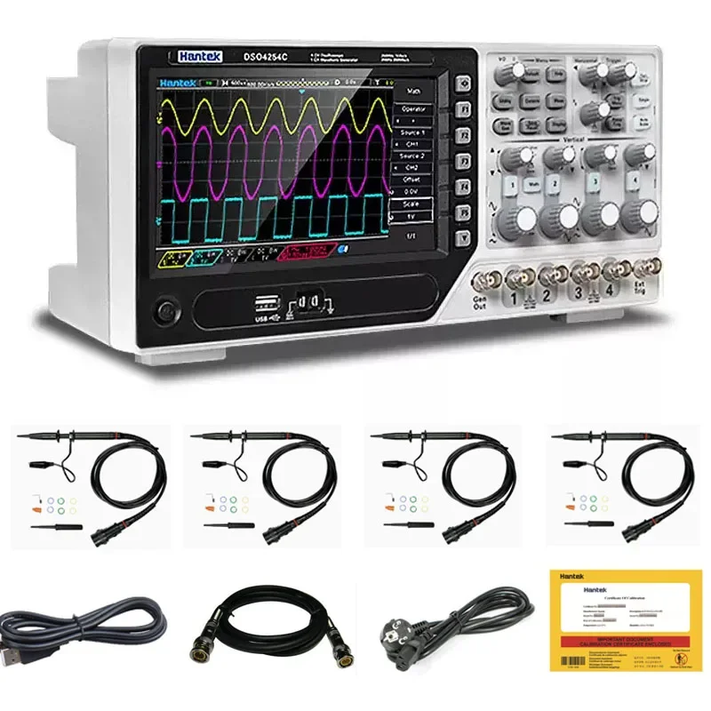 Hantek DSO4254C 4-channel digital oscilloscope 250MHz 1GSa/s + 25MHz signal generator + External Trigger + DVM + Automatic Range