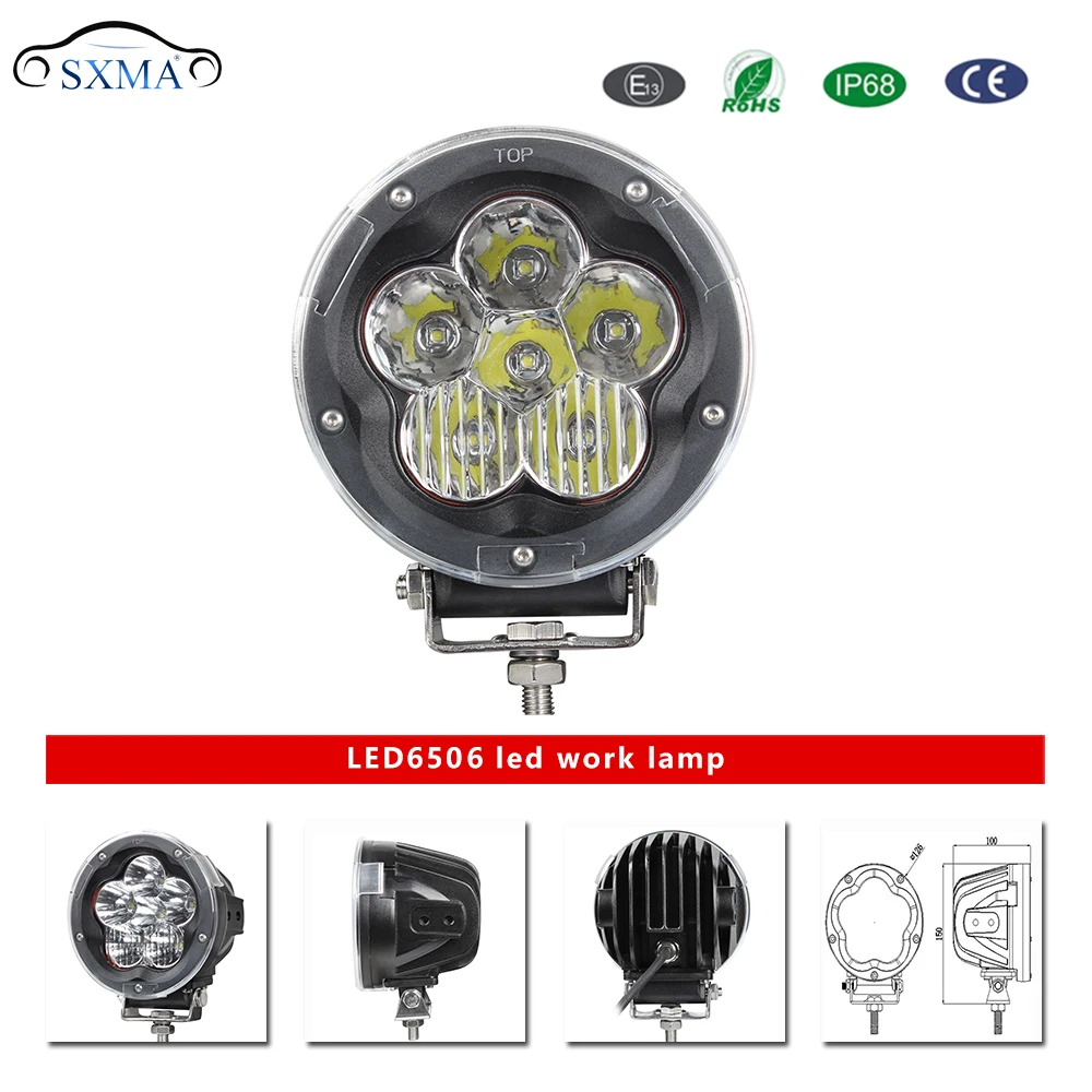 

SXMA LED6506 Work Light Lamp 5*5'' Auxiliary Headlight 1pc for Ship Car SUV Truck Construction Vehicles Dock Driving Waterproof