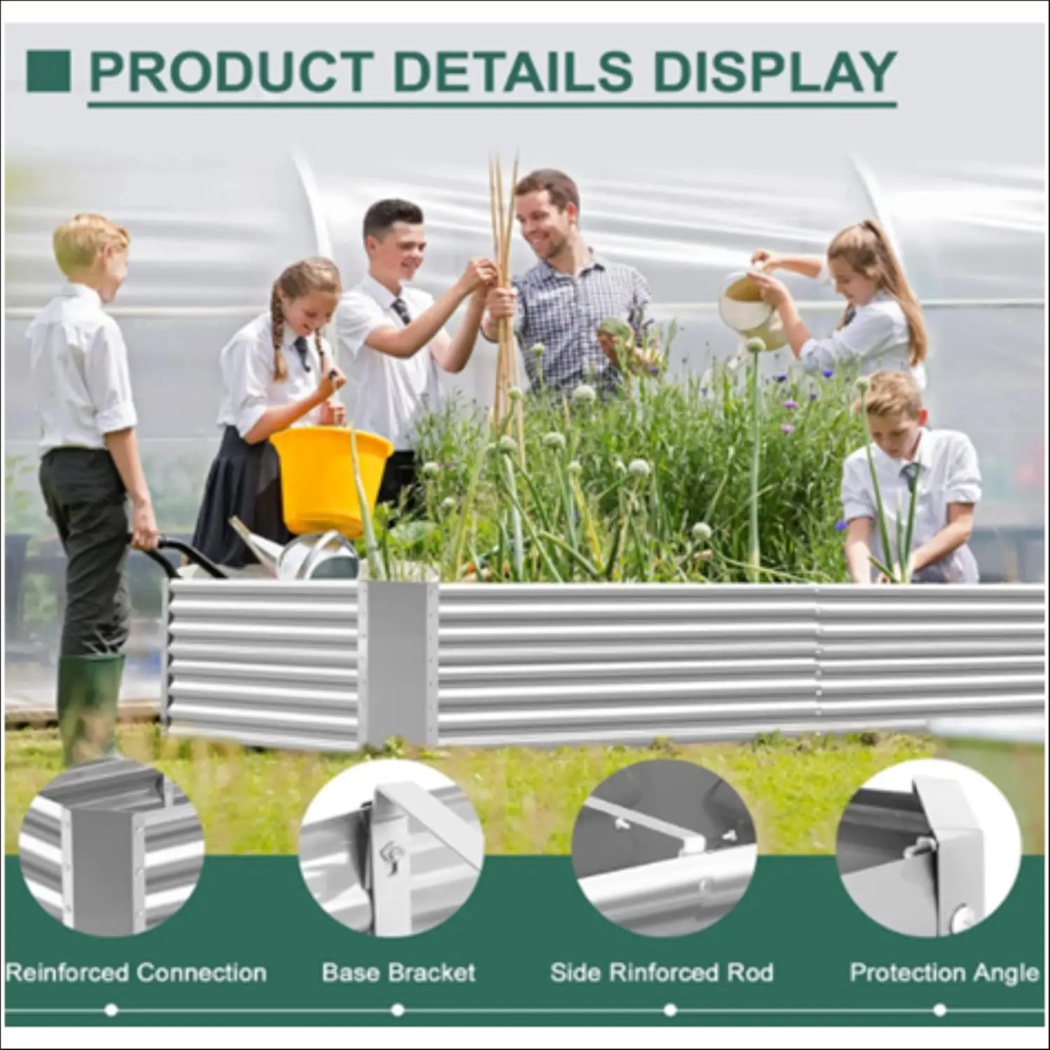 2pcs 8x4x2ft Galvanized Raised Garden Bed Deep Root Planter Box for Vegetables Outdoor for Vegetables Flowers