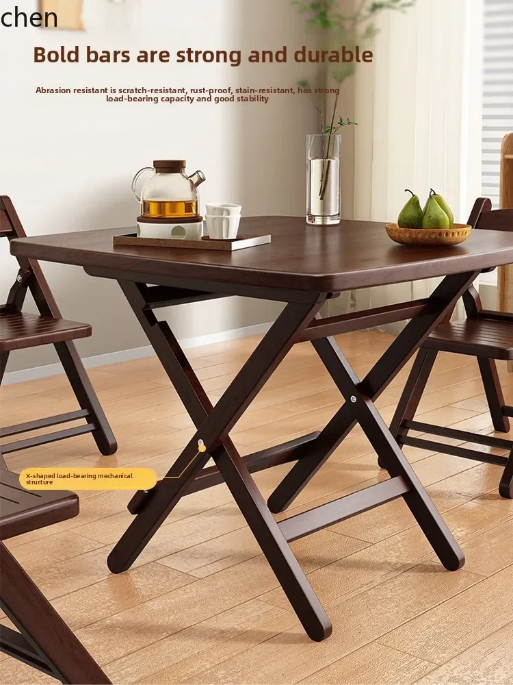 Mesa Dobrável i5.21, Mesa de Jantar em Madeira Maciça, Mesa Pequena para Varanda e Aluguel Residencial