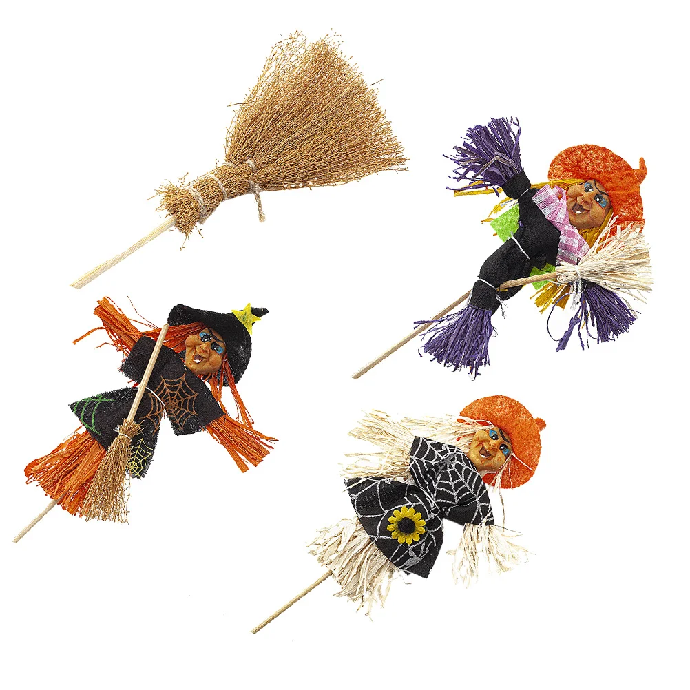 4 Pcs Halloween Flower Holder Harvest Scarecrow Decor Ornament Decoration for Adornment Decorate Manual