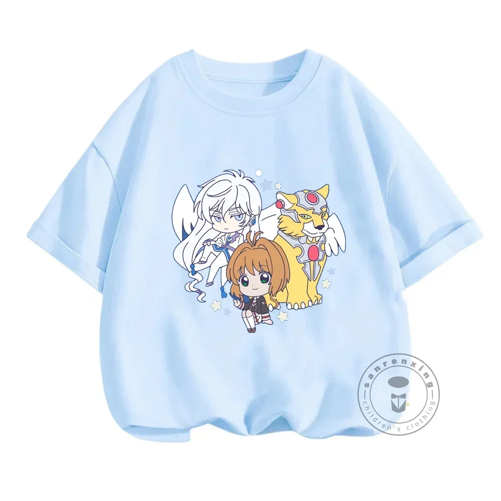 Anime Sakura Card Captor Cerberus Cartoon Kids T-Shirts Kawaii Funny Girls Clothes Baby Boys Long Sleeve T Shirt Children Tops