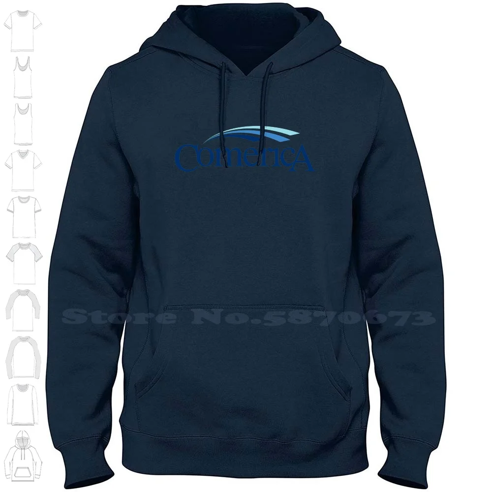 Comerica Logo Casual Clothing Sweatshirt Printed Logo 100% Cotton Hoodie