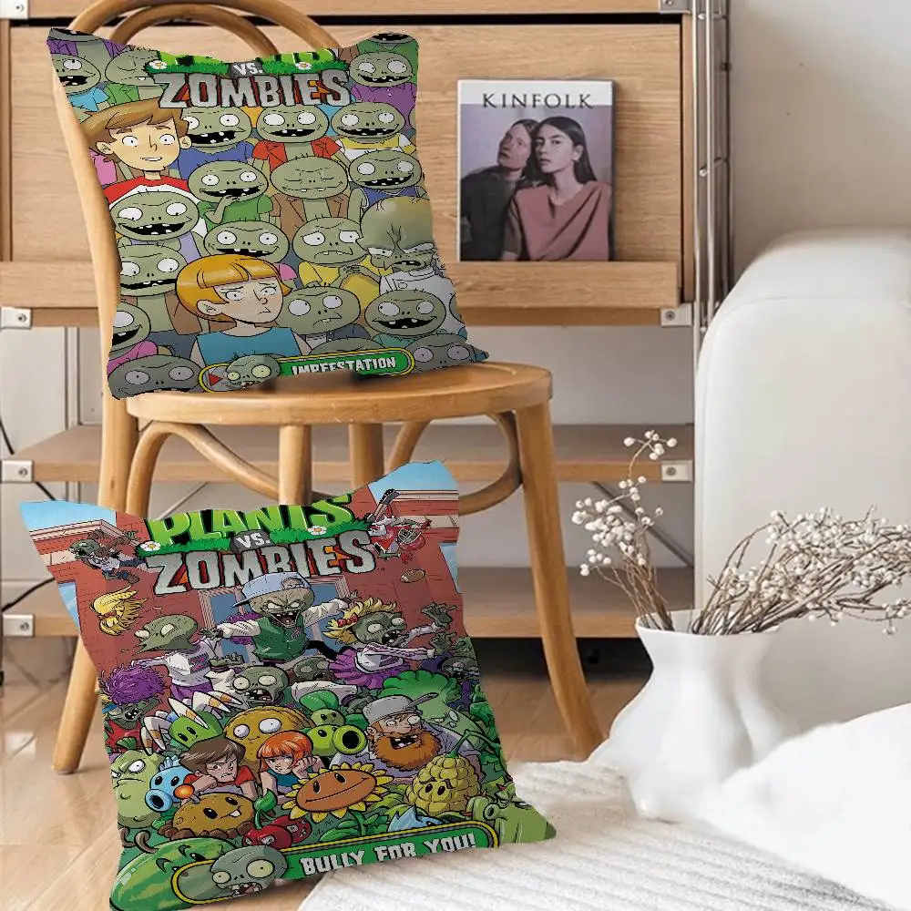 لعبة كلاسيكية P-Plants Vs Z-Zombies وسادة غطاء الوسادة المخدة غرفة المعيشة أريكة ديكور المنزل حسب الطلب