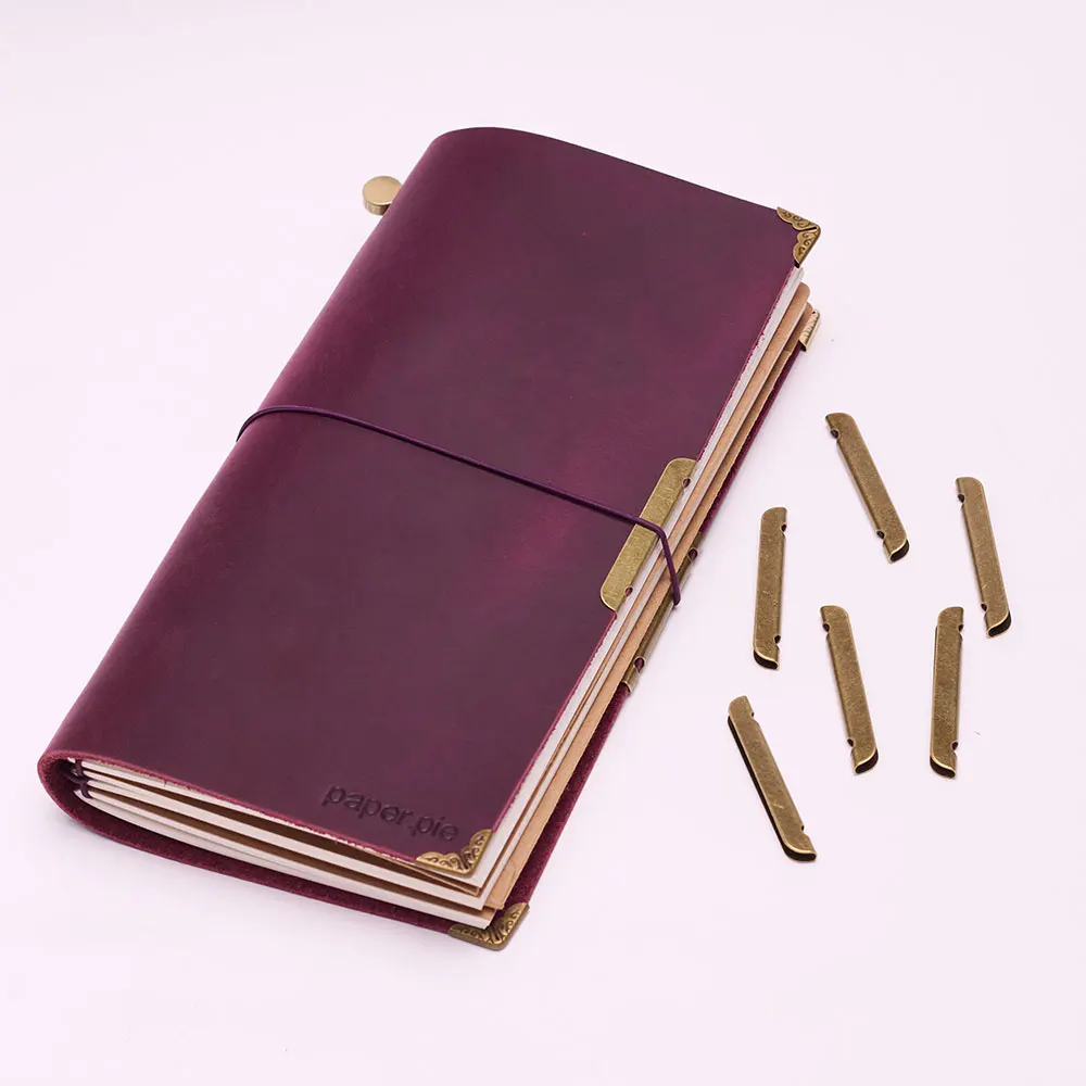 Leather Notebook Metal-Edge Protection Diary Cover Accessories Rubber Band for Protection - view 3
